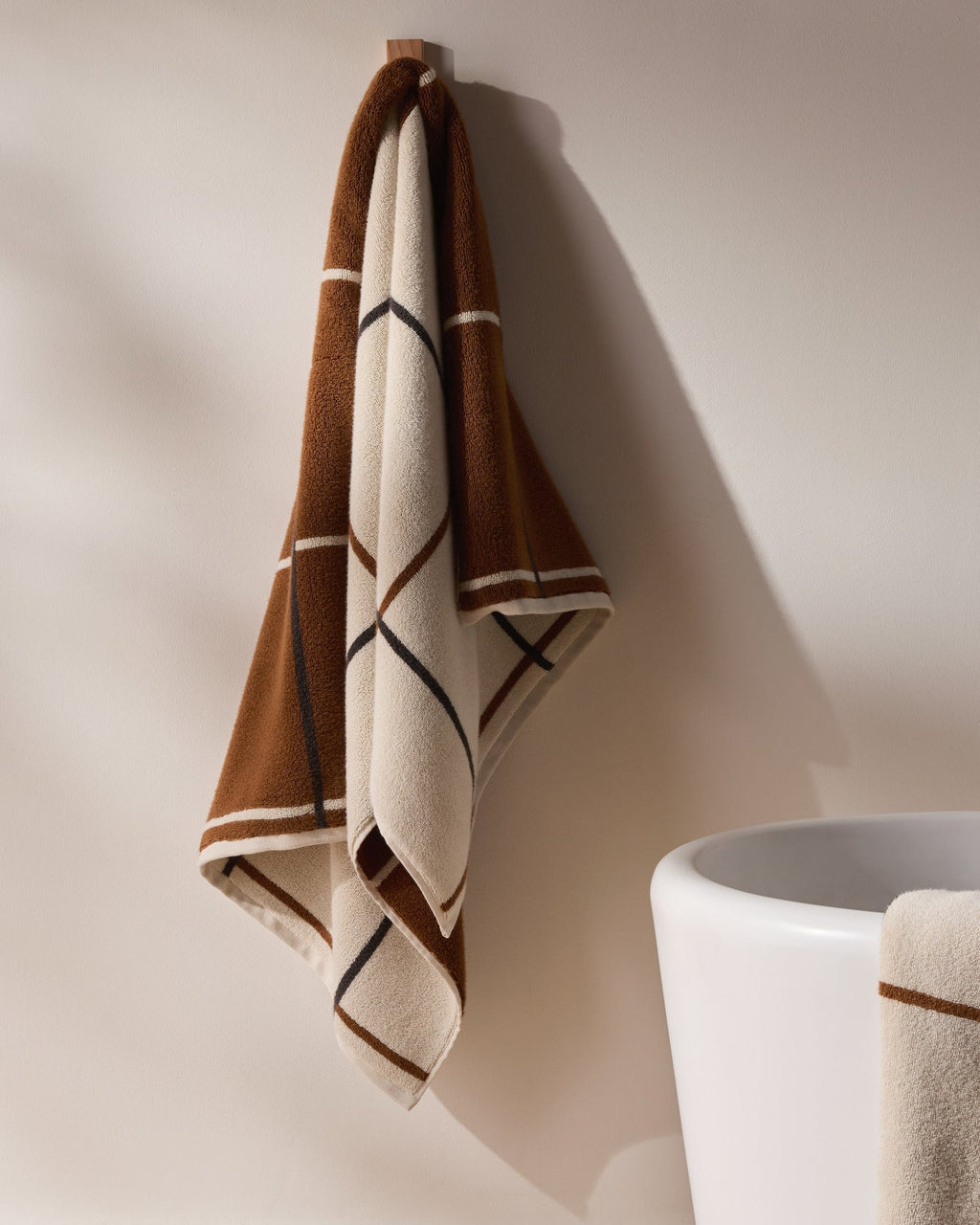 2+2 Organic Plush Bath Bundle - Bone Windowpane